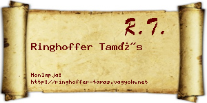 Ringhoffer Tamás névjegykártya